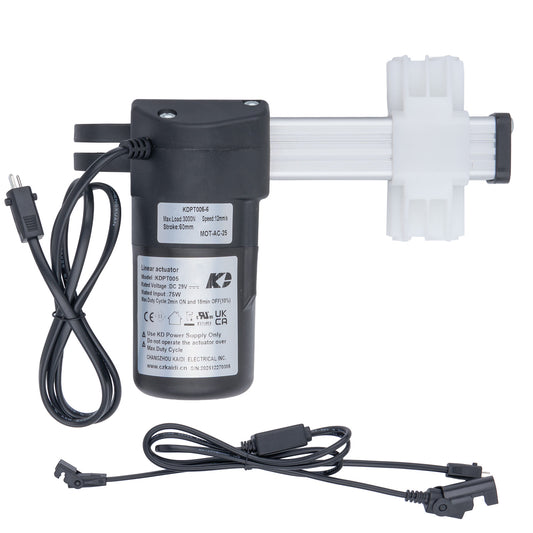 Electrical component with power cable on a white background