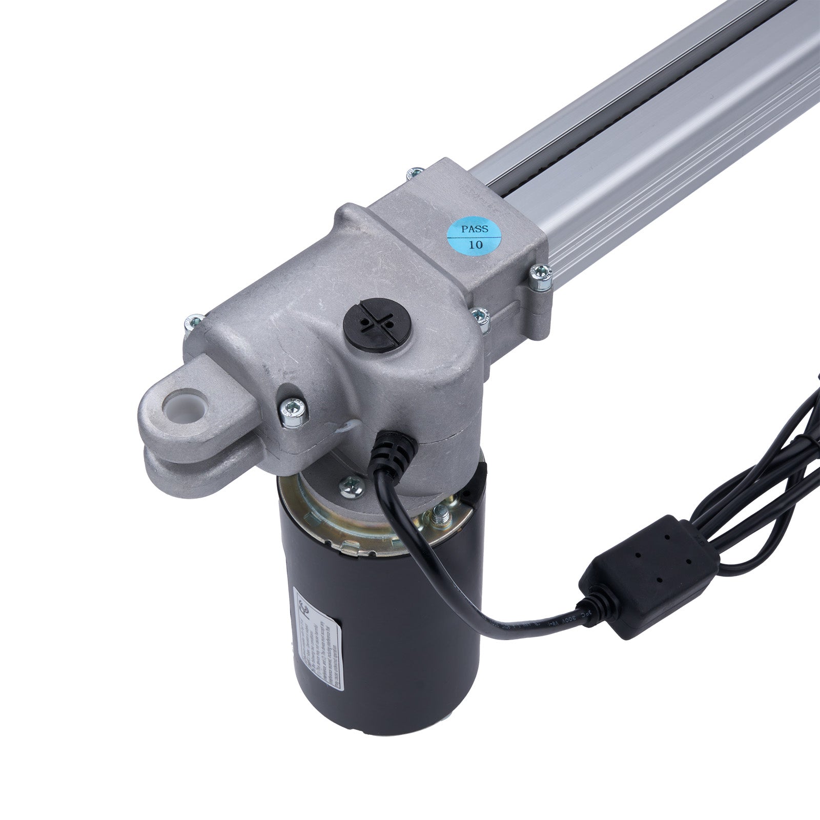 Mechanical actuator with wiring on a white background