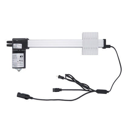 Electronic component with a white housing and black connectors on a white background