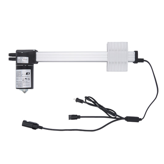 Electronic component with a white housing and black connectors on a white background