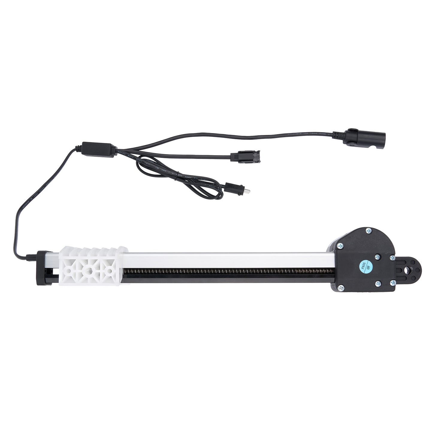 Mechanical component with black and white design on a white background