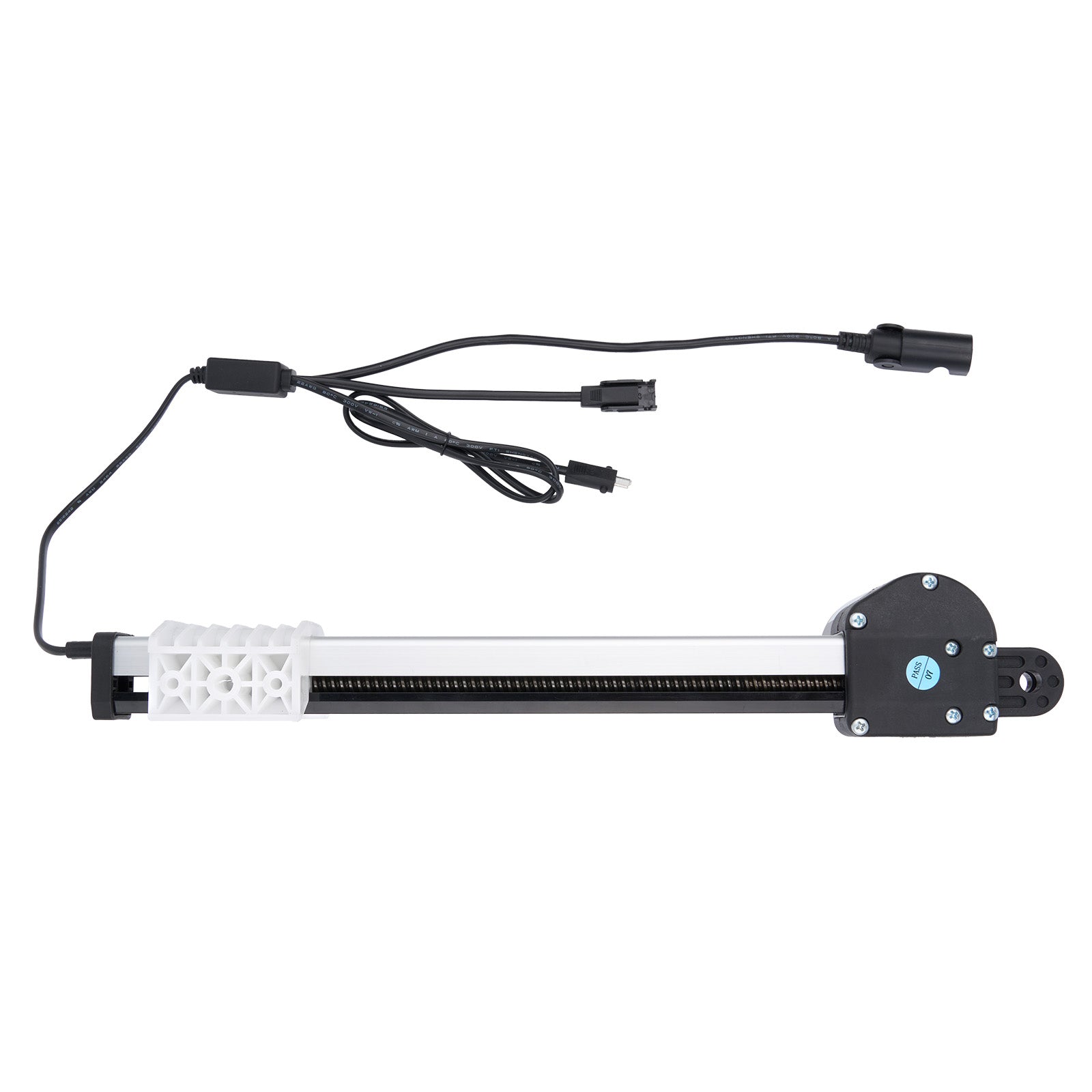 Mechanical component with black and white design on a white background