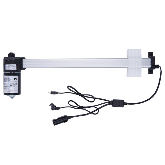 Electronic device with a long horizontal bar and multiple connectors on a white background