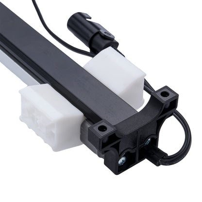 Mechanical component with black and white parts on a white background