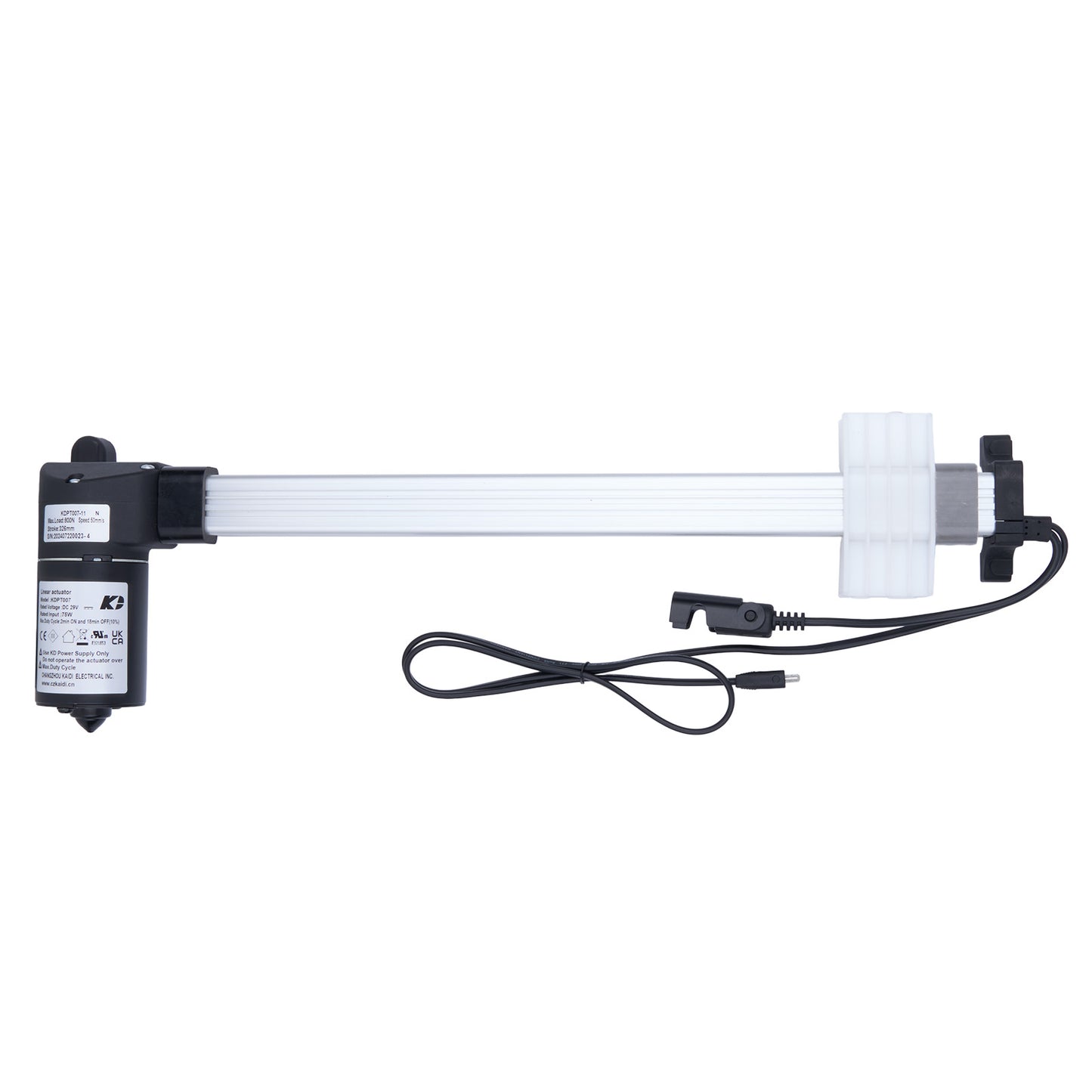 Electric gate opener with cable on a white background