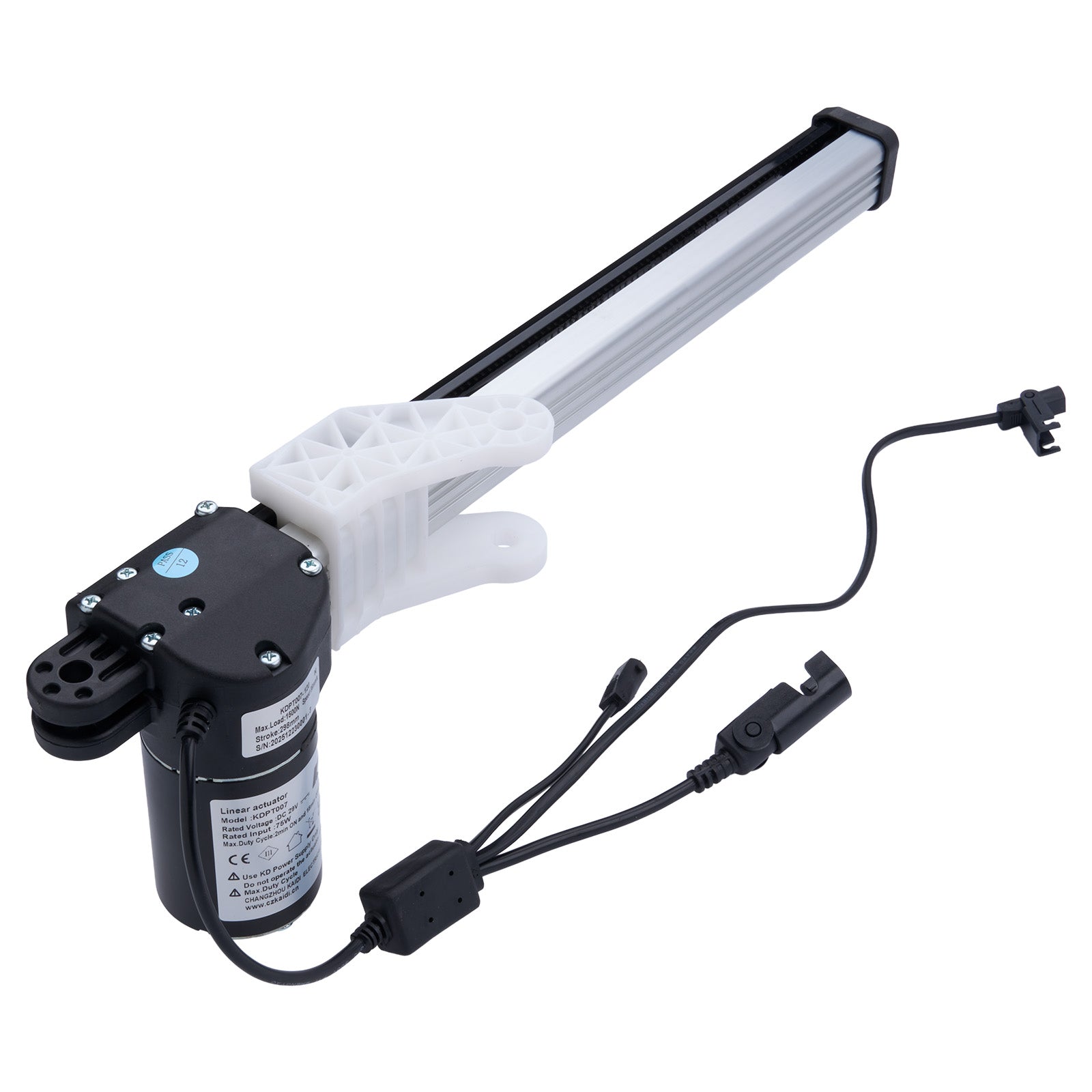 Electric window lifter with motor and cables on a white background