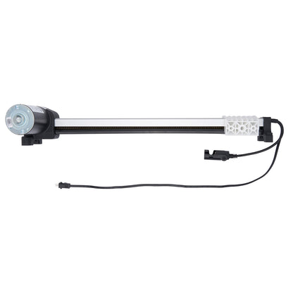 Aquarium light with a black cord on a white background