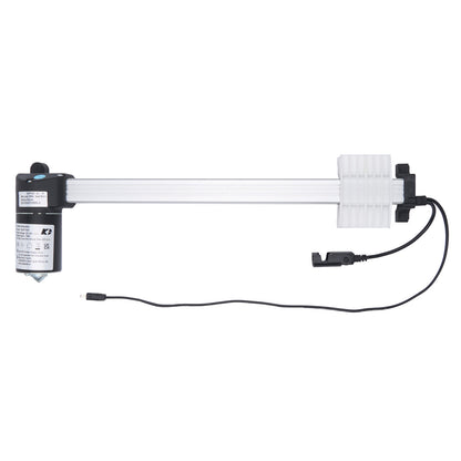 Lighting fixture with a long white bar and black connectors on a white background