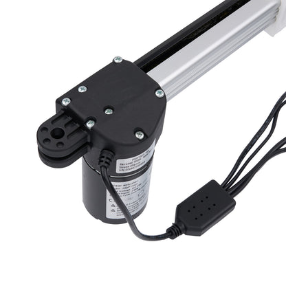 Electric actuator with wiring on a white background