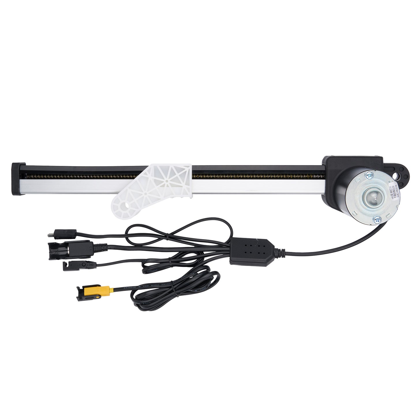 LED light bar with wiring on a white background