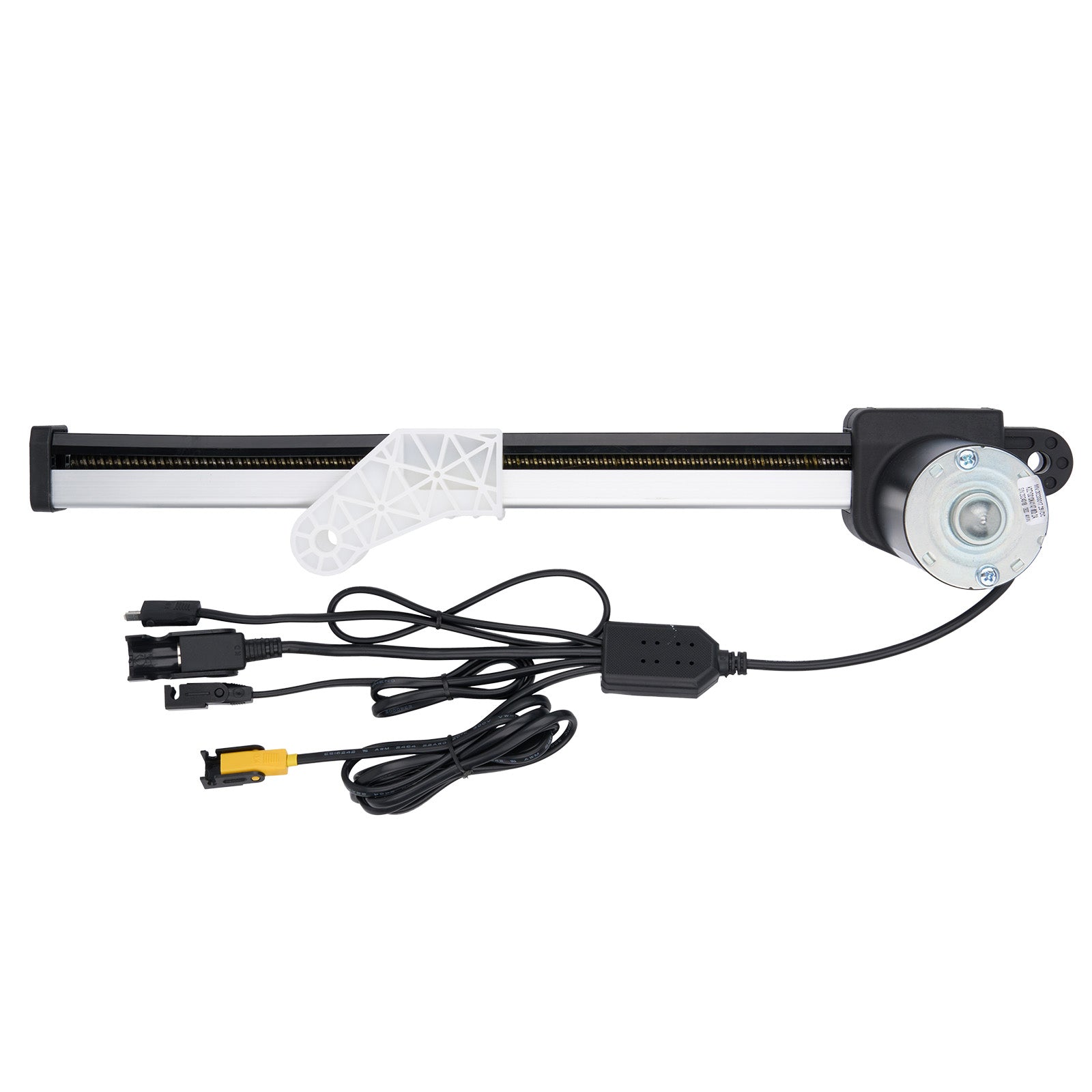 LED light bar with wiring on a white background