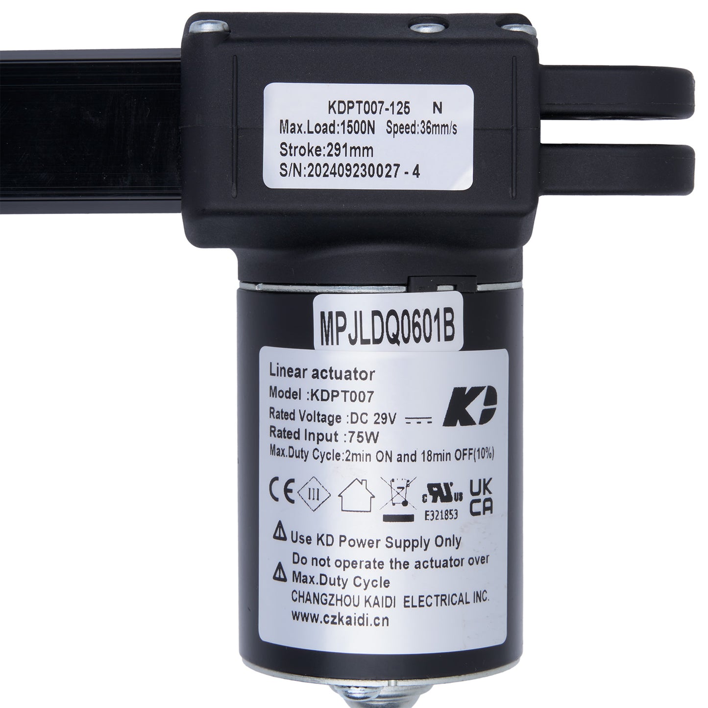 KAIDI KDPT007-125 N Linear Actuator for Recliner/Lift Chair MPJLDQ0601B