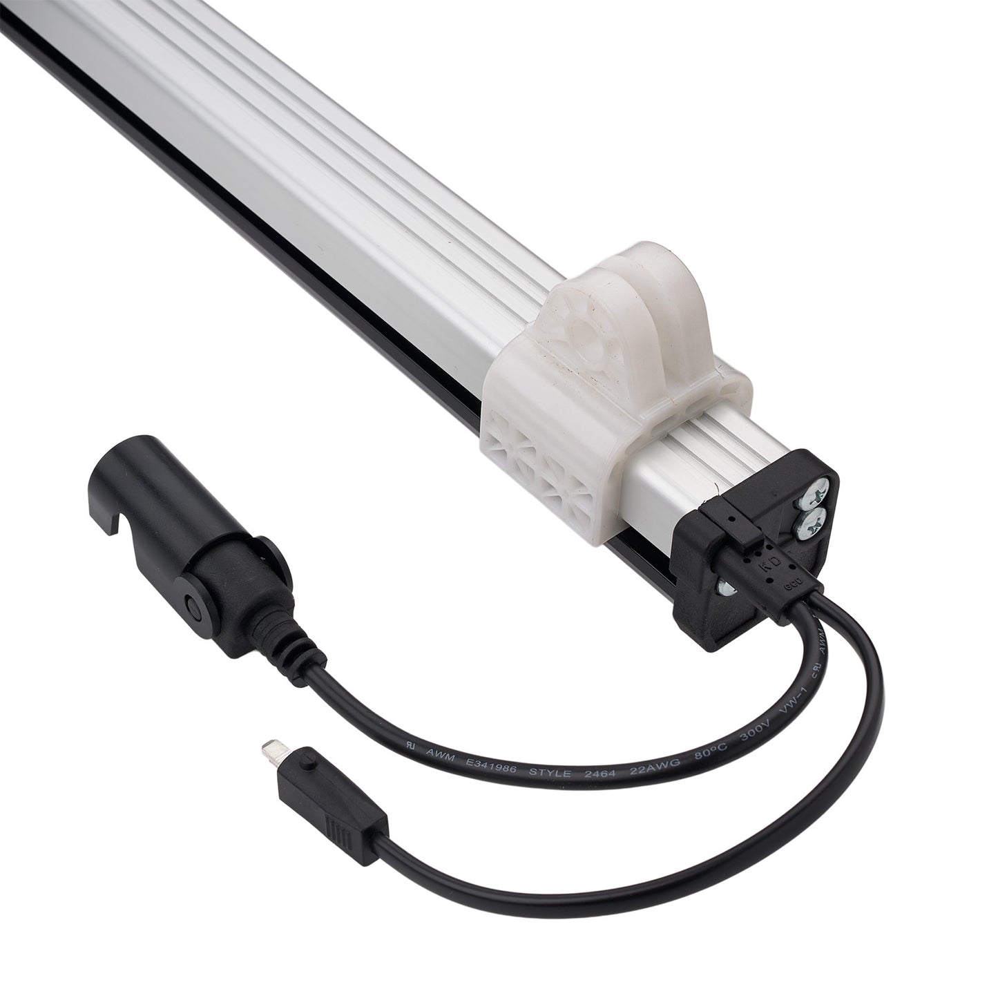 LED light bar with connectors on a white background