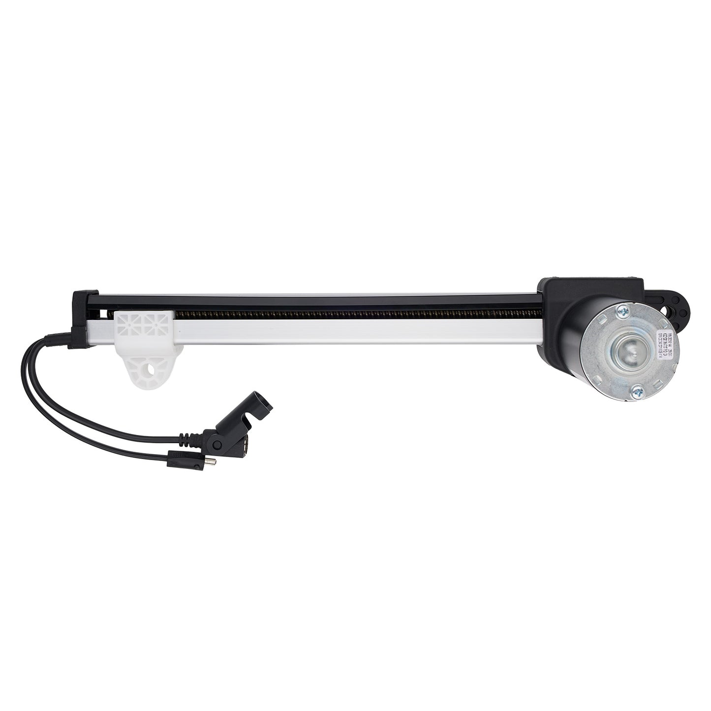 Mechanical component with a gear and wiring on a white background