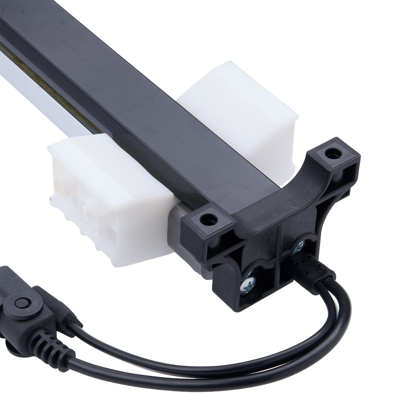 Close-up of a mechanical component with a white background