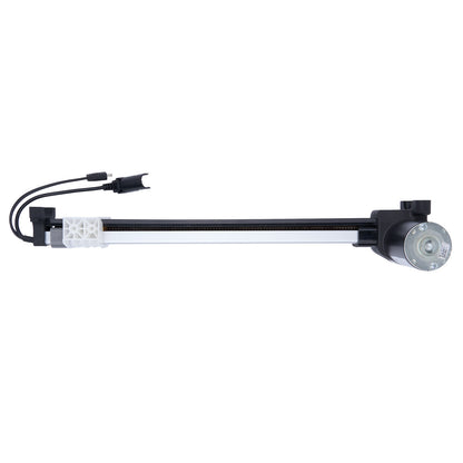 Mechanical arm with joints and cables on a white background