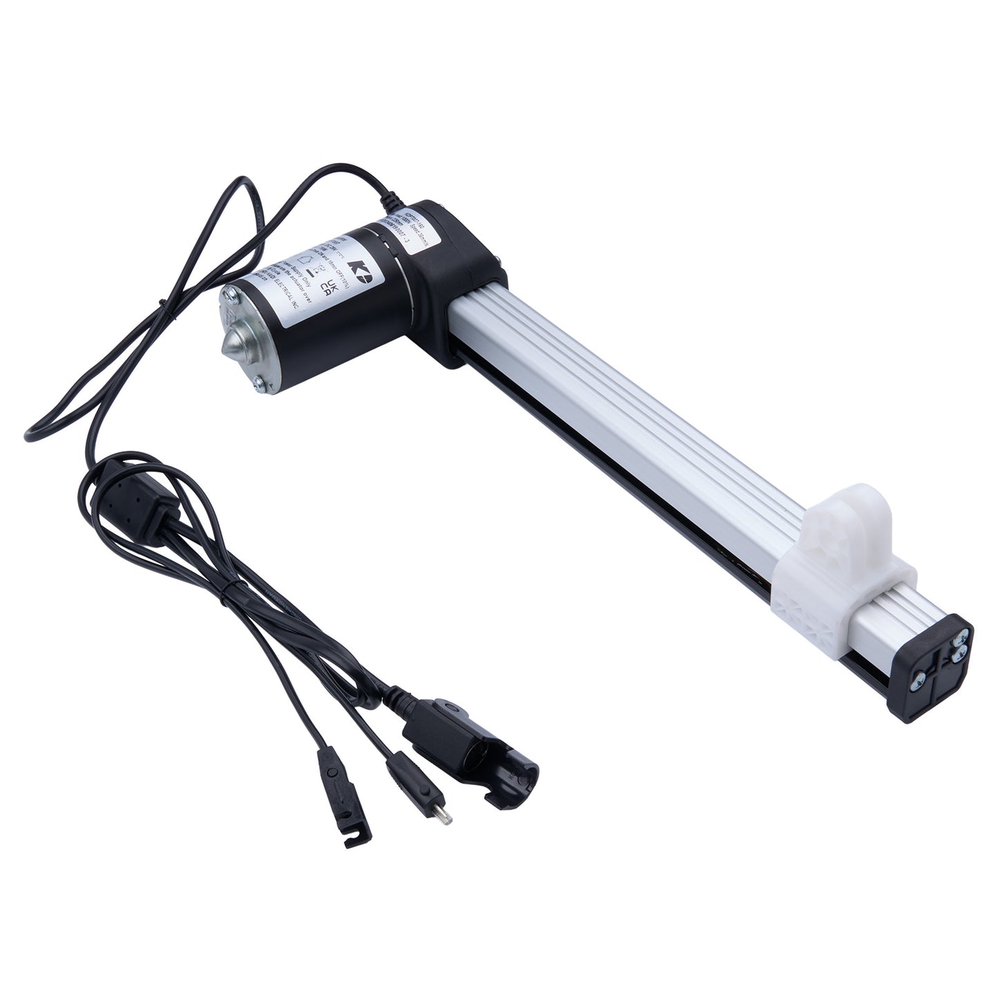 Electronic device with a cable on a white background
