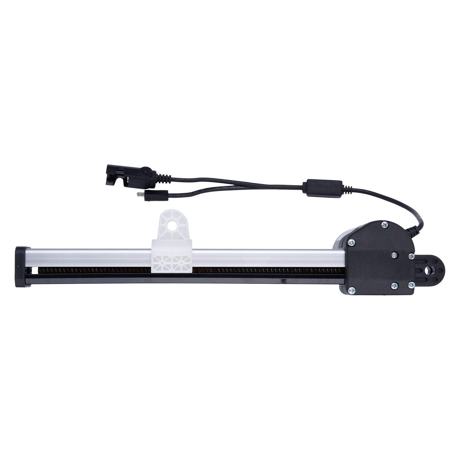 Mechanical linear actuator with cables on a white background