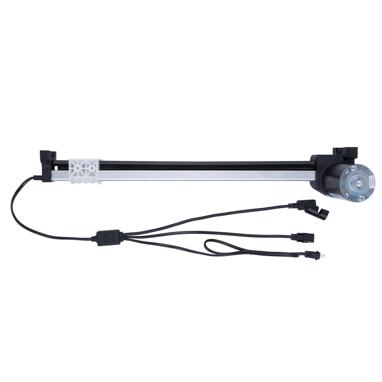 Electronic device with cables on a white background