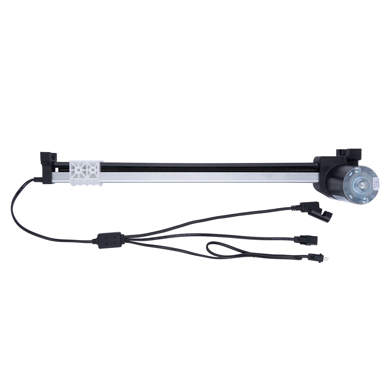 Electronic device with cables on a white background