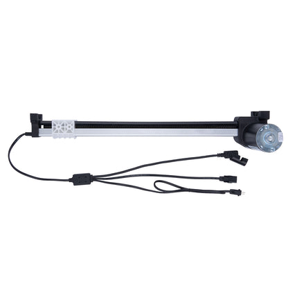 Electronic device with cables on a white background