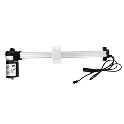 A KAIDI KDPT007-17 linear actuator, consisting of a black motor unit connected to a white shaft with a neutral color scheme, designed for use in recliner or lift chairs.