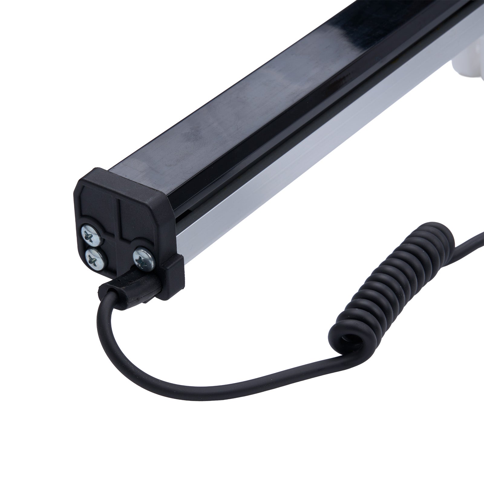 LED light bar with coiled cable on a white background