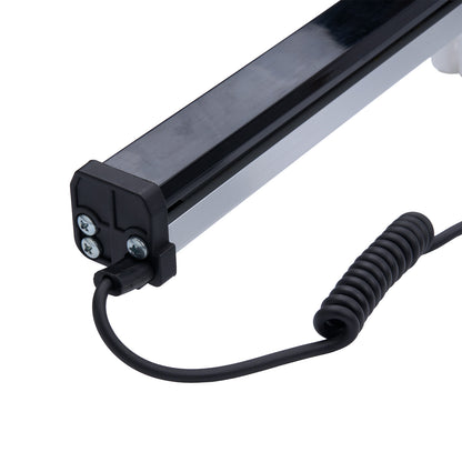 LED light bar with coiled cable on a white background