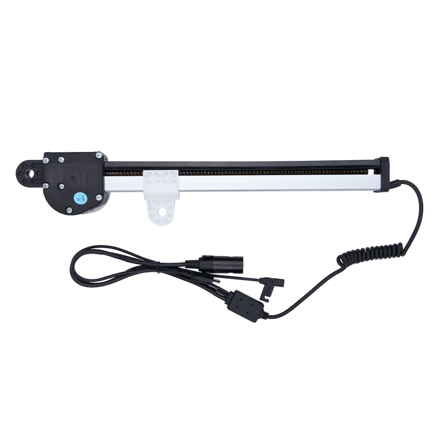 Mechanical arm with a cable on a white background