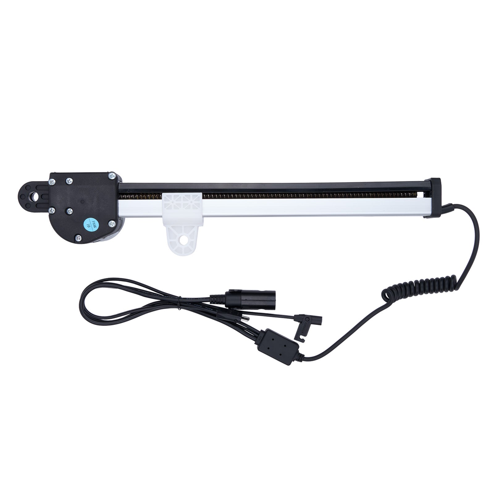 Mechanical arm with a cable on a white background