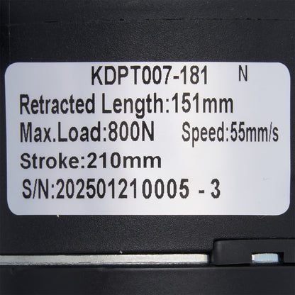 Technical specifications label on a black mechanical component