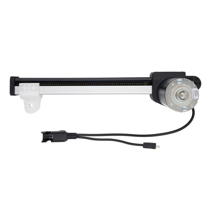 Mechanical component with a motor and cable on a white background