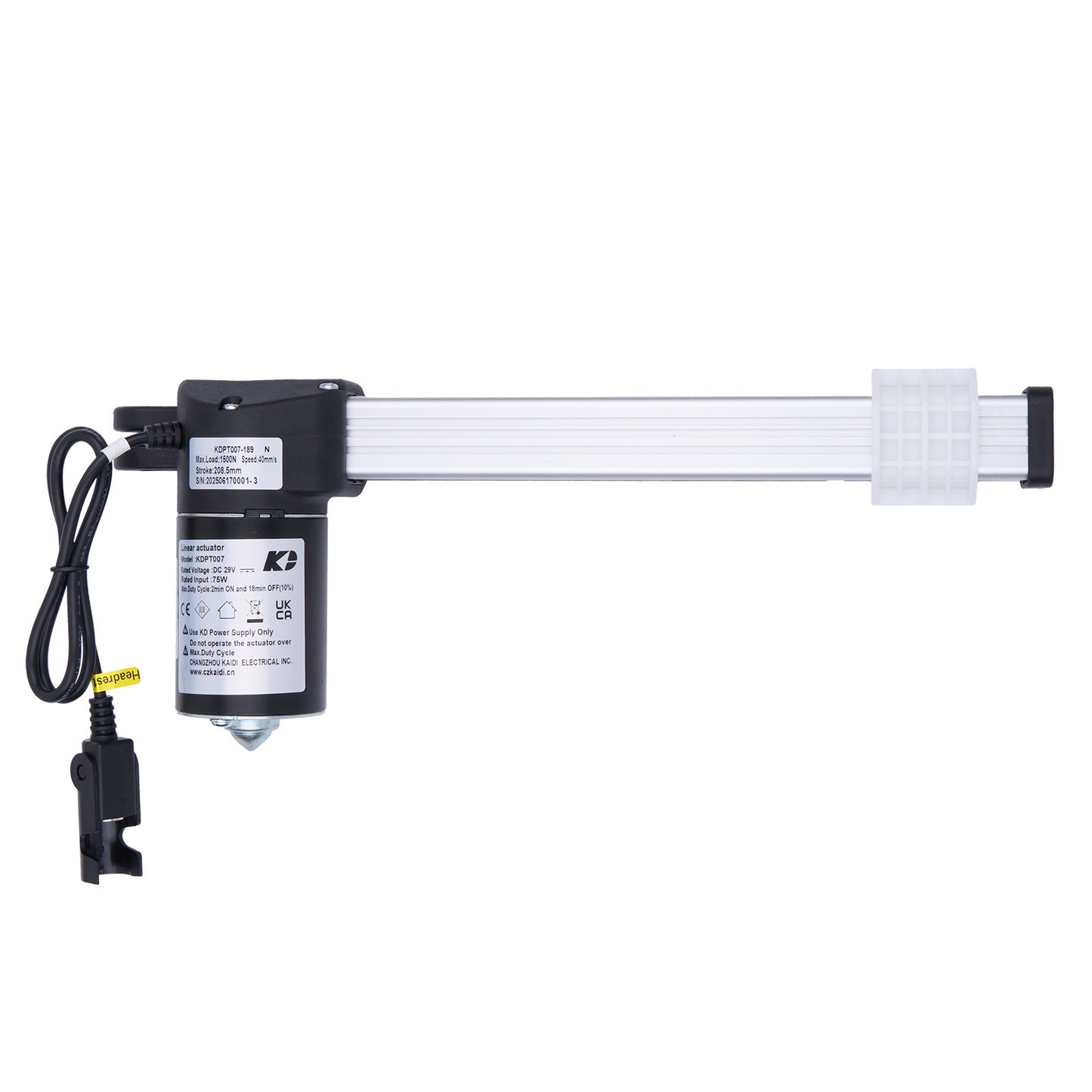 Light bar with a power cable on a white background