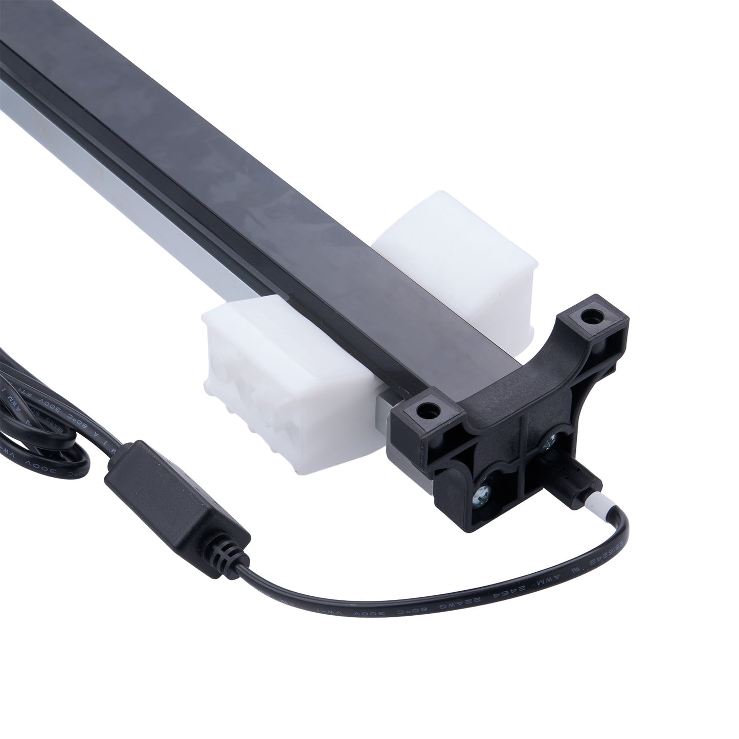 Mechanical component with a cable on a white background