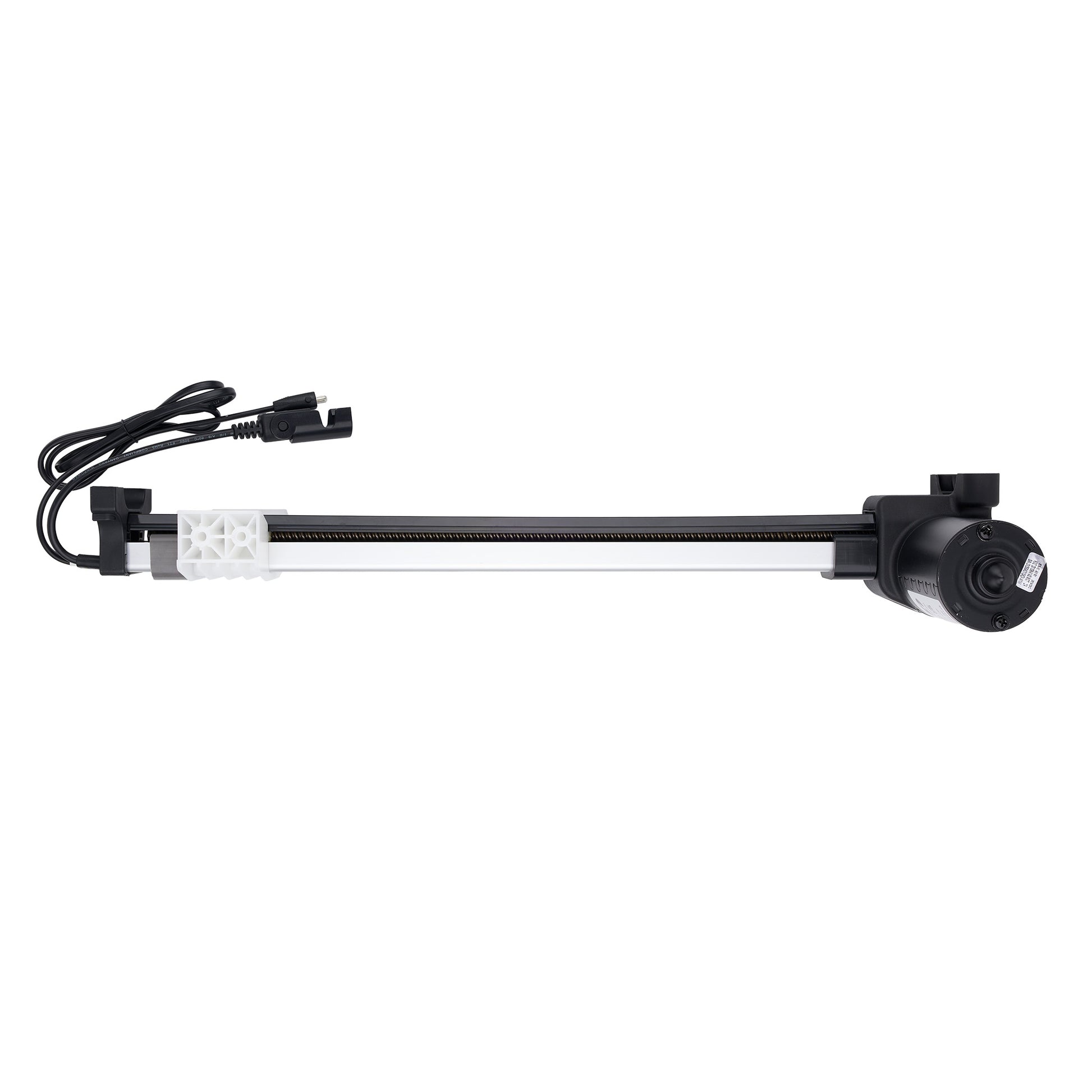 Aquarium light with black housing and white interior on a white background