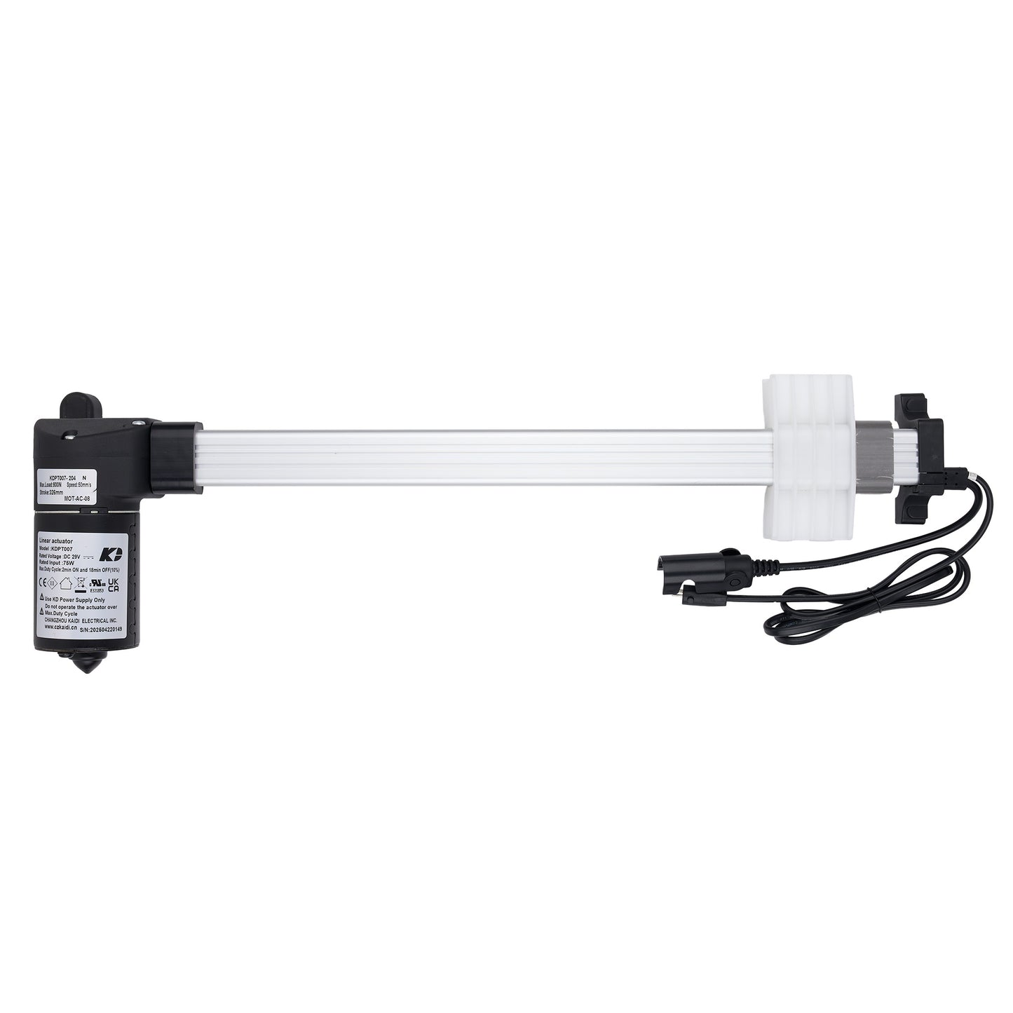 Electromagnetic valve with cable on a white background
