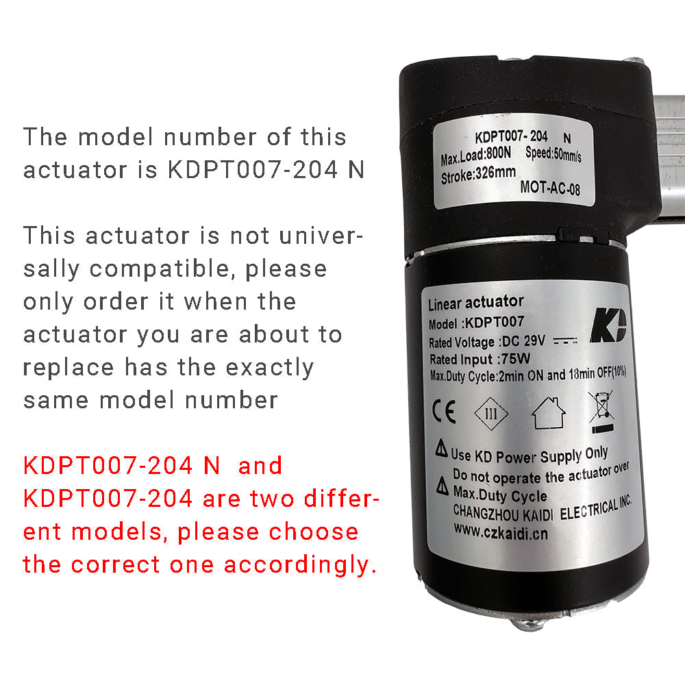 Kaidi KDPT007-204 N (MOT-AC-08) Linear Actuator for Recliner/Lift Chair