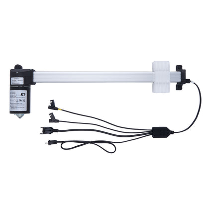 Mechanical arm with joints and wiring on a white background