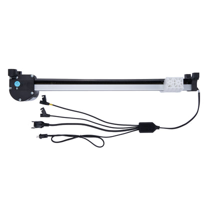 Mechanical arm with multiple attachments on a white background