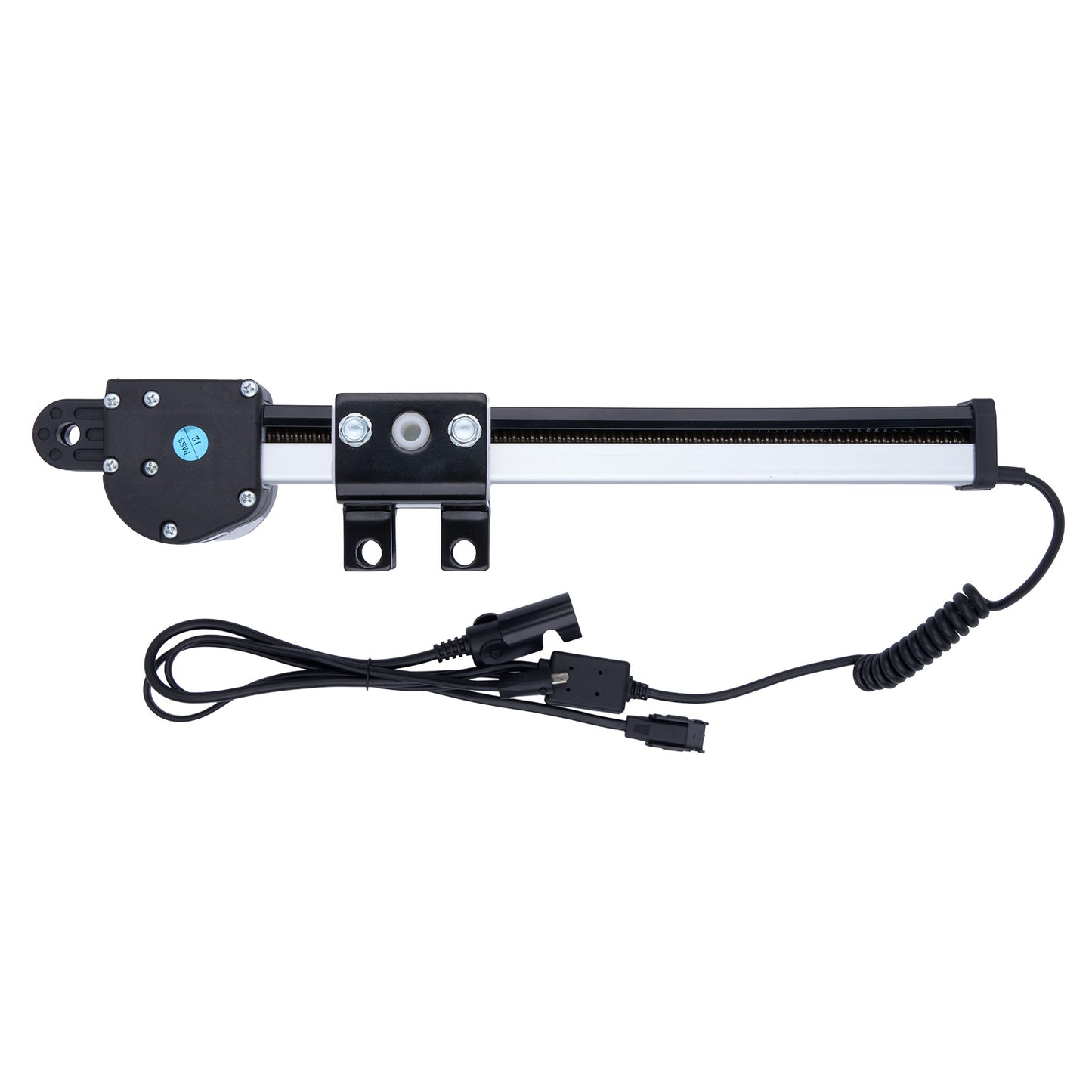 Mechanical arm with joints and wiring on a white background