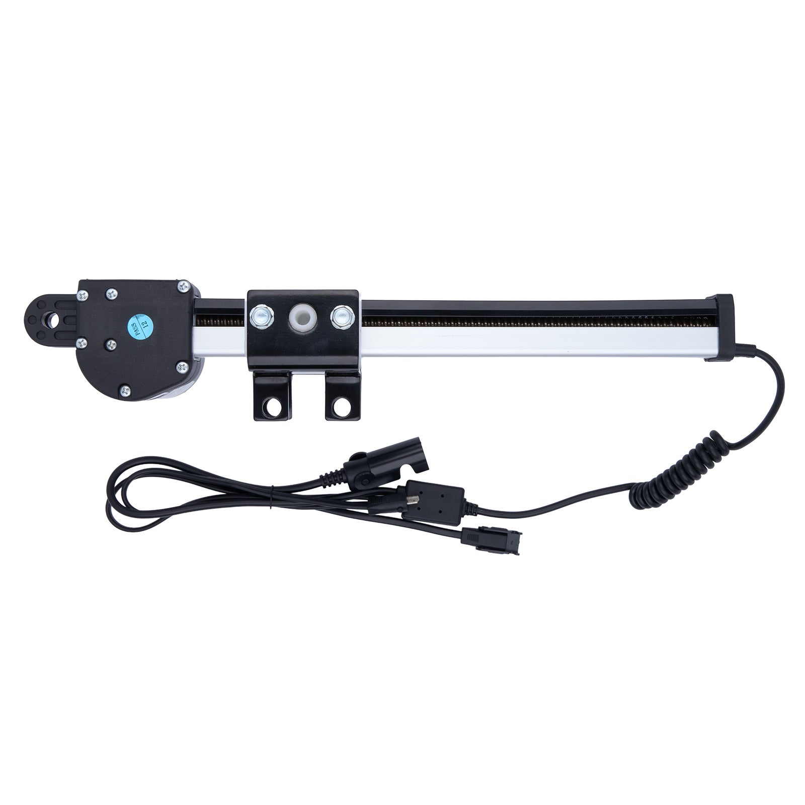 Mechanical arm with joints and wiring on a white background
