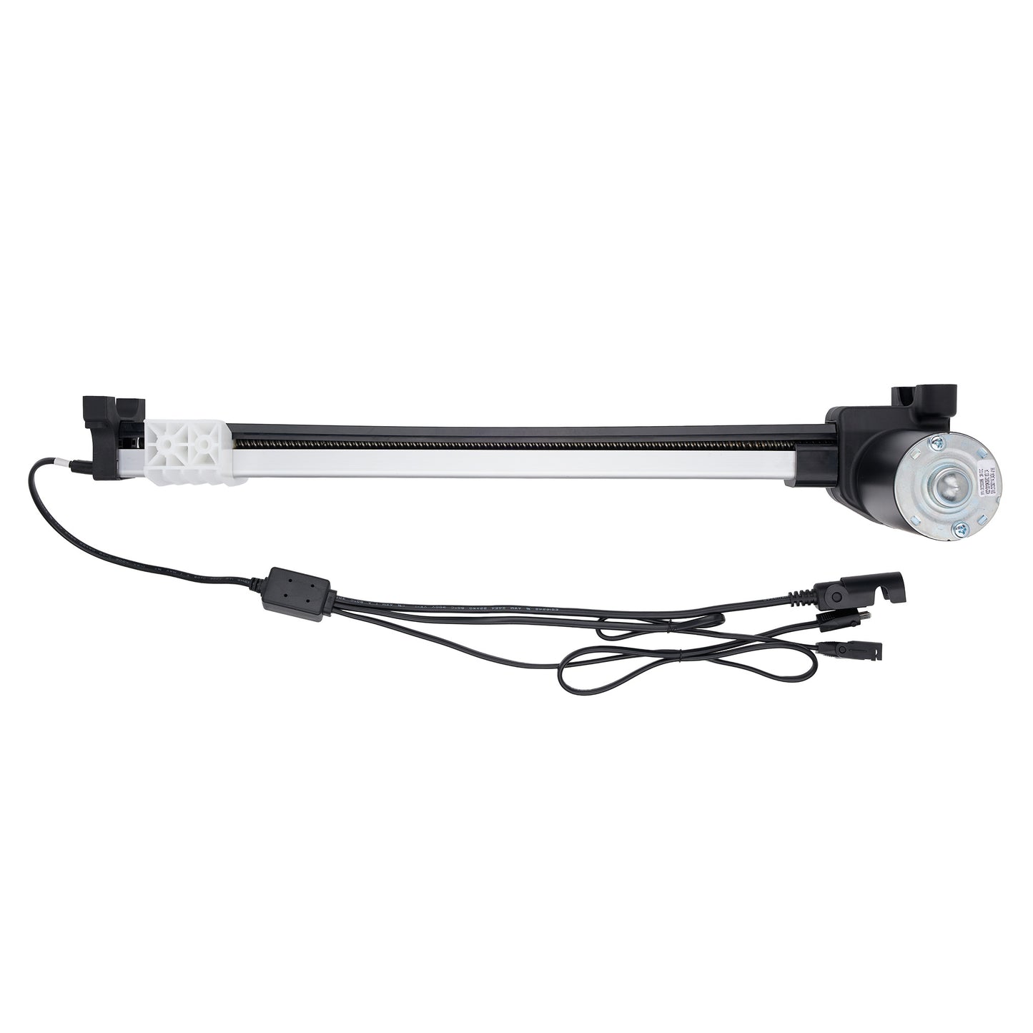 Long rectangular light fixture with connectors on a white background