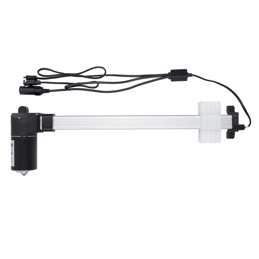 Mechanical linear actuator with cables on a white background