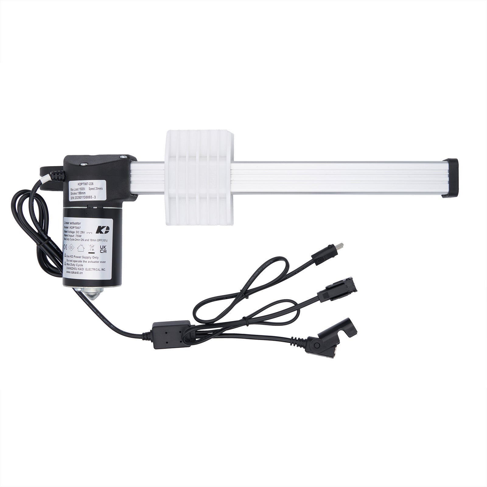 Light fixture with power cord and connectors on a white background