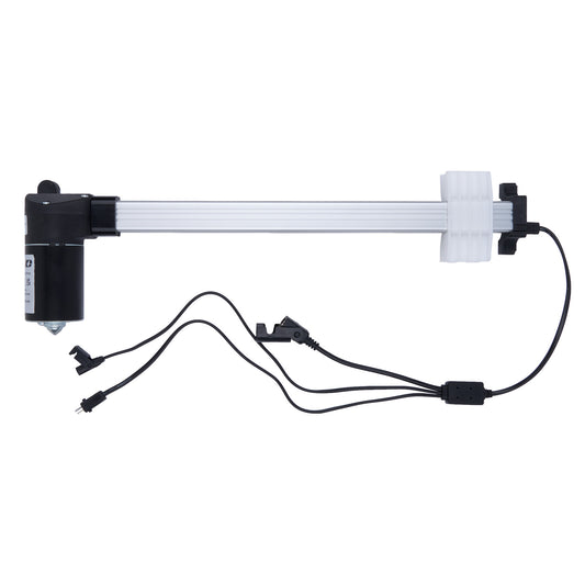 Linear actuator with cables on a white background