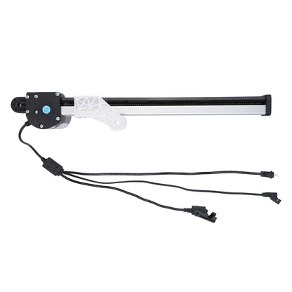 Mechanical arm with multiple cables on a white background