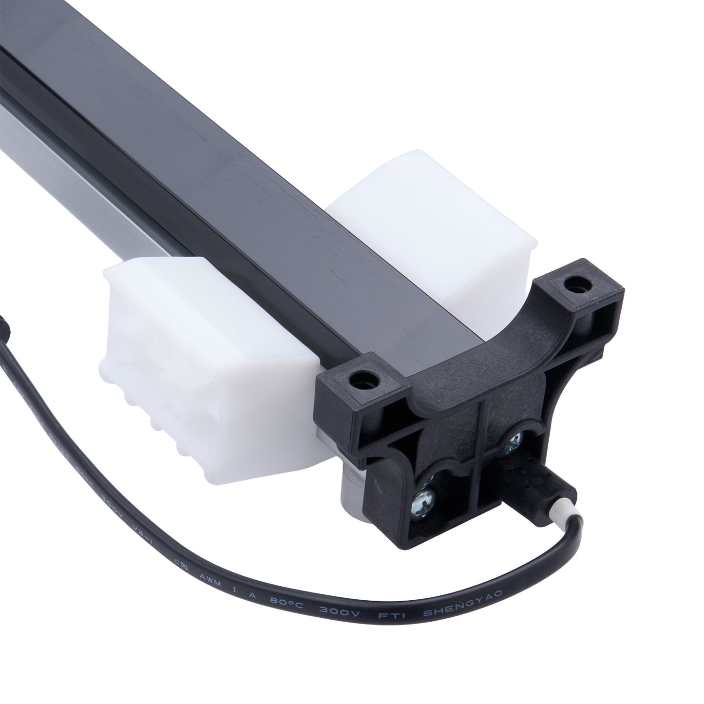 Close-up of a mechanical component with a white background