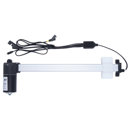 Linear actuator with cables on a white background