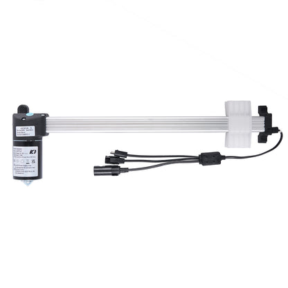 A KAIDI KDPT007-280 N linear actuator, featuring a silver-colored metal rod with a black and white connector and cable.