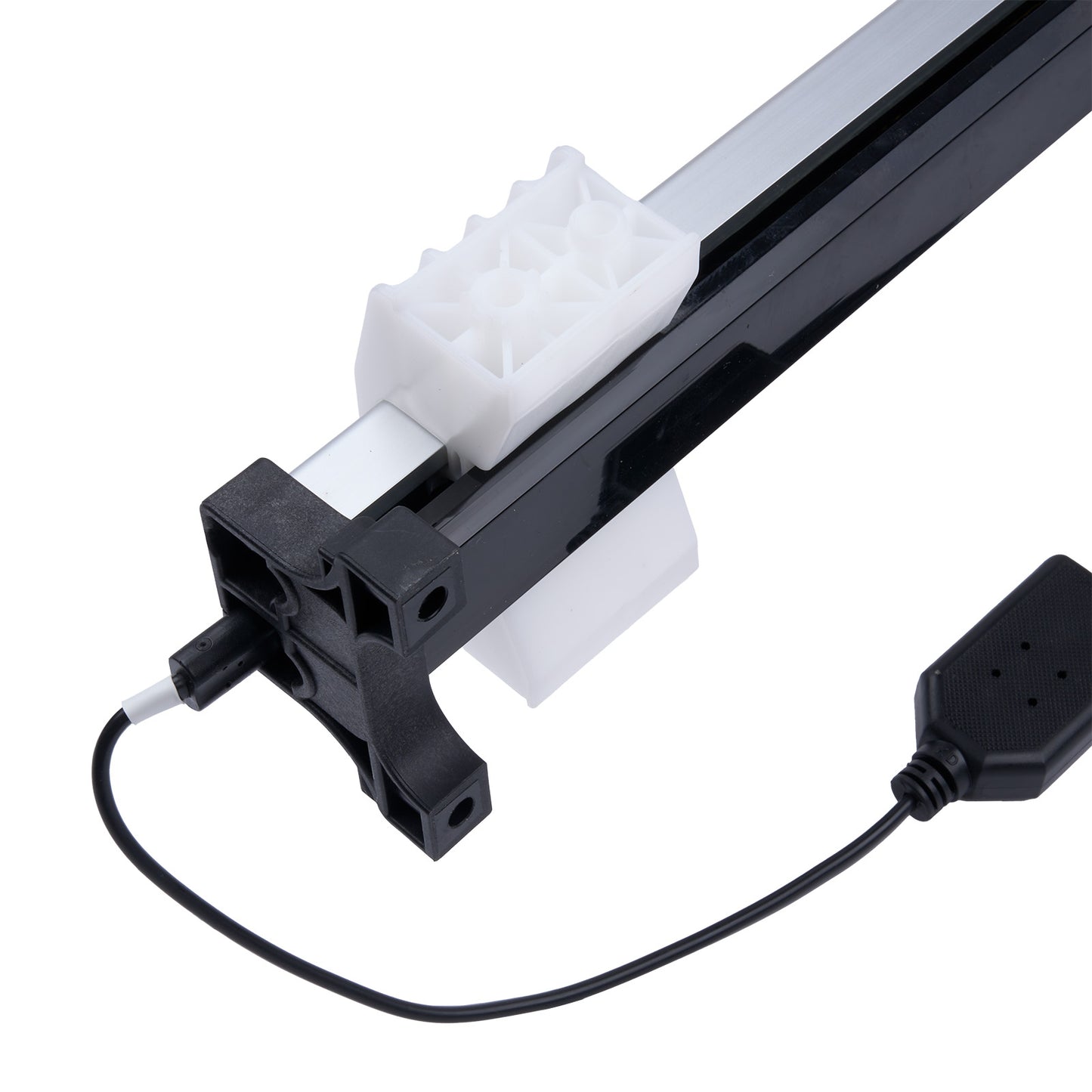 Mechanical arm with gear mechanism on a white background